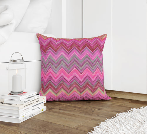 PINK CHEVRON Accent Pillow By Marina Gutierrez