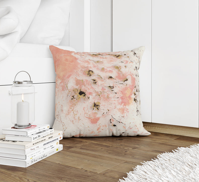 MARBLED PINK Accent Pillow By Marina Gutierrez