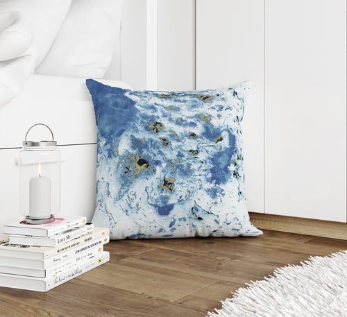 MARBLED BLUE Accent Pillow By Marina Gutierrez