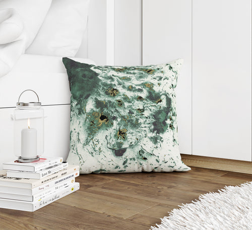 MARBLED GREEN Accent Pillow By Marina Gutierrez