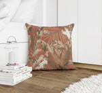 TROPICAL JUNGLE DARK CORAL Accent Pillow By Marina Gutierrez