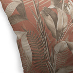 TROPICAL JUNGLE DARK CORAL Accent Pillow By Marina Gutierrez