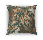 TROPICAL JUNGLE DARK GREEN Accent Pillow By Marina Gutierrez