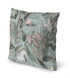 TROPICAL JUNGLE LIGHT BLUE & PINK Accent Pillow By Marina Gutierrez