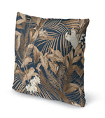 TROPICAL JUNGLE MIDNIGHT BLUE Accent Pillow By Marina Gutierrez