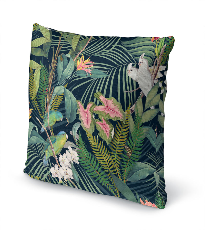 TROPICAL JUNGLE NAVY Accent Pillow By Marina Gutierrez