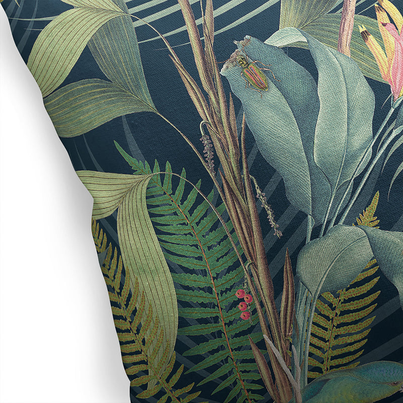 TROPICAL JUNGLE NAVY Accent Pillow By Marina Gutierrez