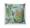 TROPICAL JUNGLE PASTEL BLUE Accent Pillow By Marina Gutierrez