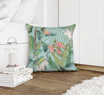 TROPICAL JUNGLE PASTEL BLUE Accent Pillow By Marina Gutierrez