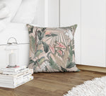 TROPICAL JUNGLE PINK & GREEN Accent Pillow By Marina Gutierrez