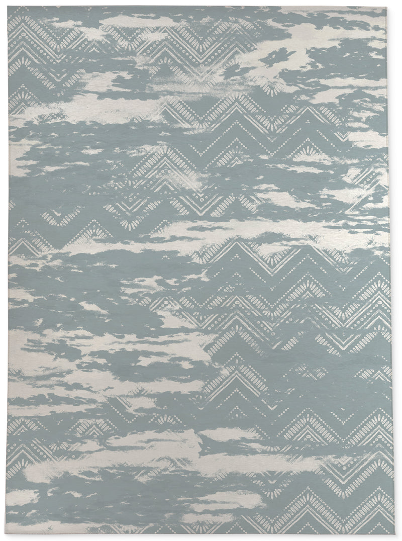 ZIG DISTRESSED MIST Area Rug By Scandi Girl Studio