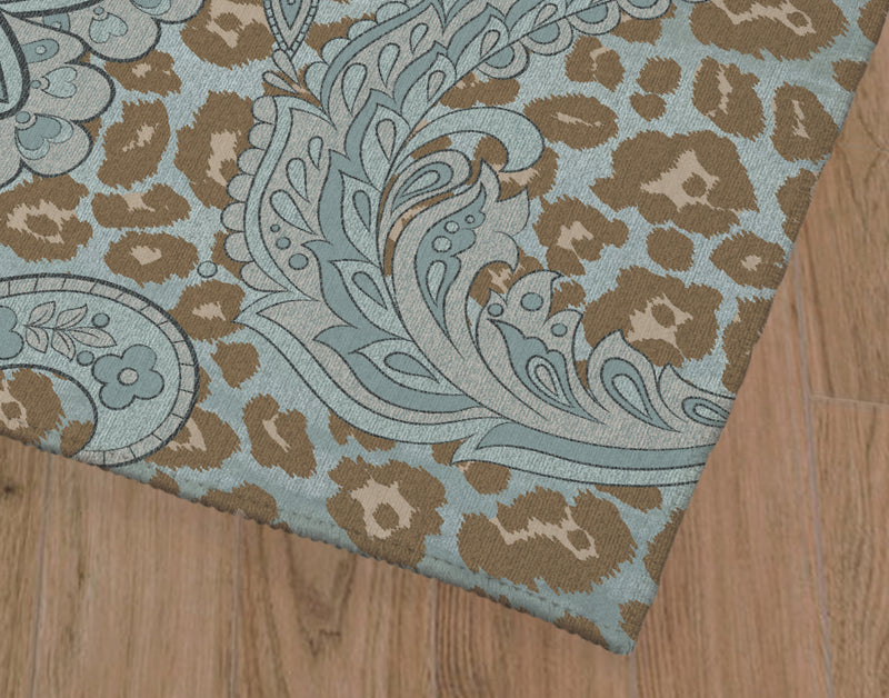 CHEETAH BLUE TAUPE Area Rug By Kavka Designs