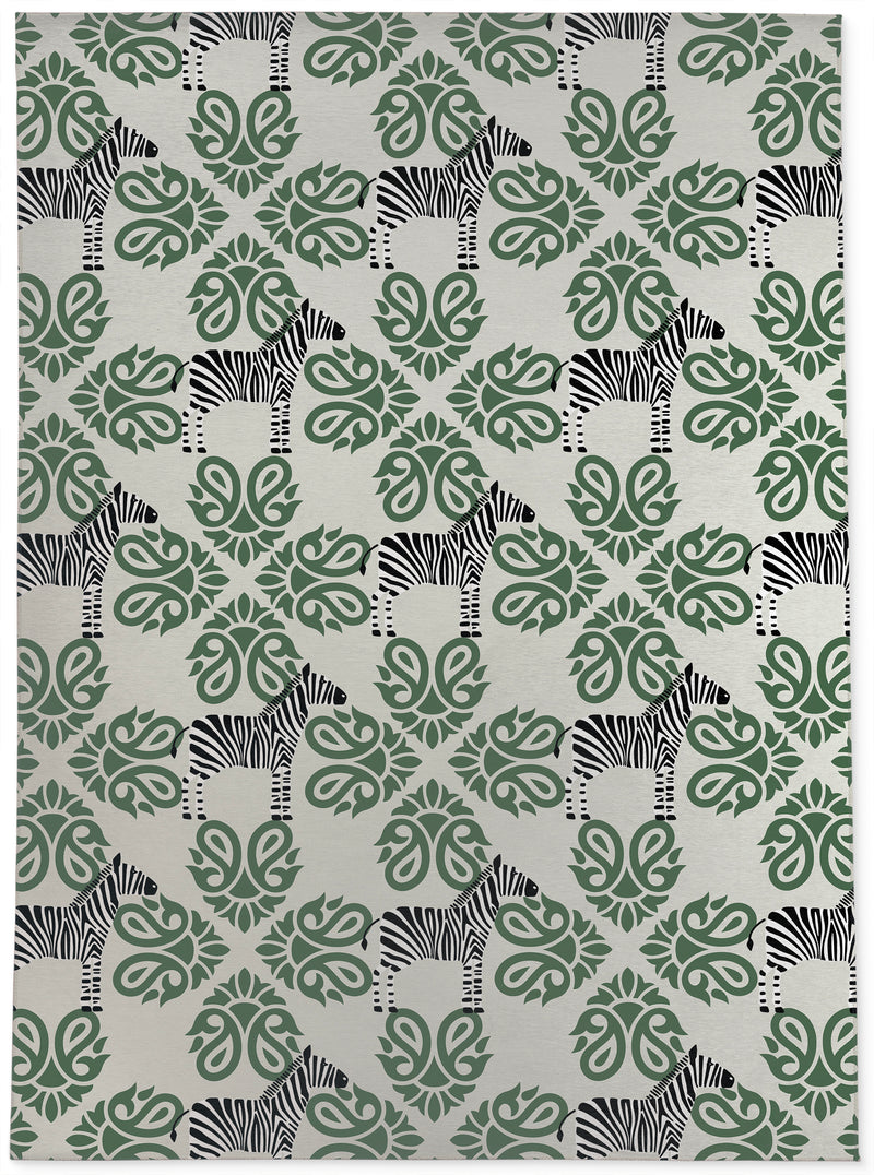 ZEBRA HERD GREEN Area Rug By Kavka Designs