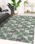 ZEBRA HERD GREEN Area Rug By Kavka Designs