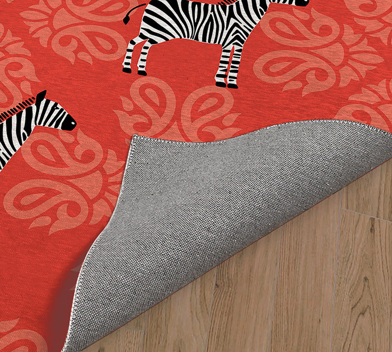 ZEBRA HERD MELON Area Rug By Kavka Designs