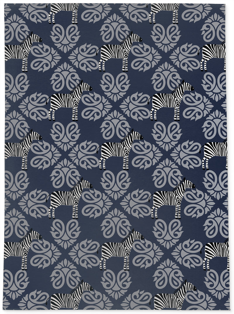 ZEBRA HERD NAVY Area Rug By Kavka Designs