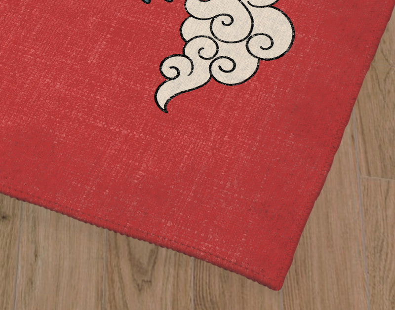 DRAGON ON RED Area Rug By Kavka Designs