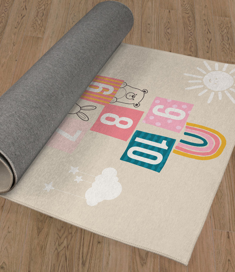 HOPSCOTCH ANIMALS TAN Area Rug By Kavka Designs