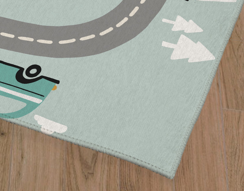 ROAD TRIP BLUE Area Rug By Kavka Designs