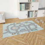 ROAD TRIP BLUE Area Rug By Kavka Designs