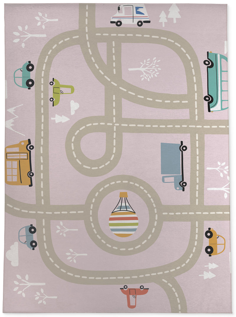 ROAD TRIP PINK Area Rug By Kavka Designs