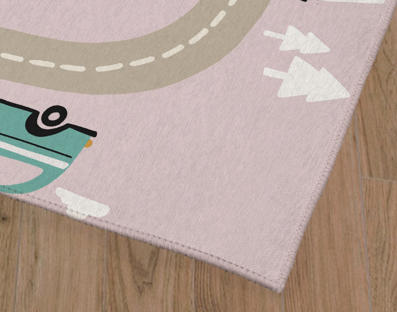 ROAD TRIP PINK Area Rug By Kavka Designs