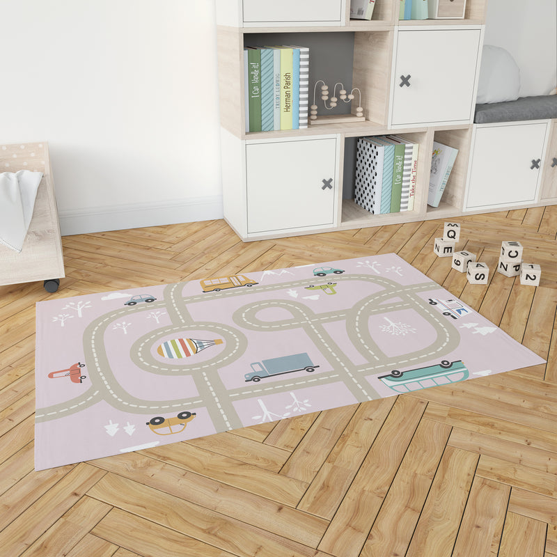 ROAD TRIP PINK Area Rug By Kavka Designs