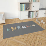 STACKED TRUCKS CHARCOAL Area Rug By Kavka Designs