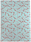 CANDY CANE KISSES BLUE & RED Area Rug By Kavka Designs