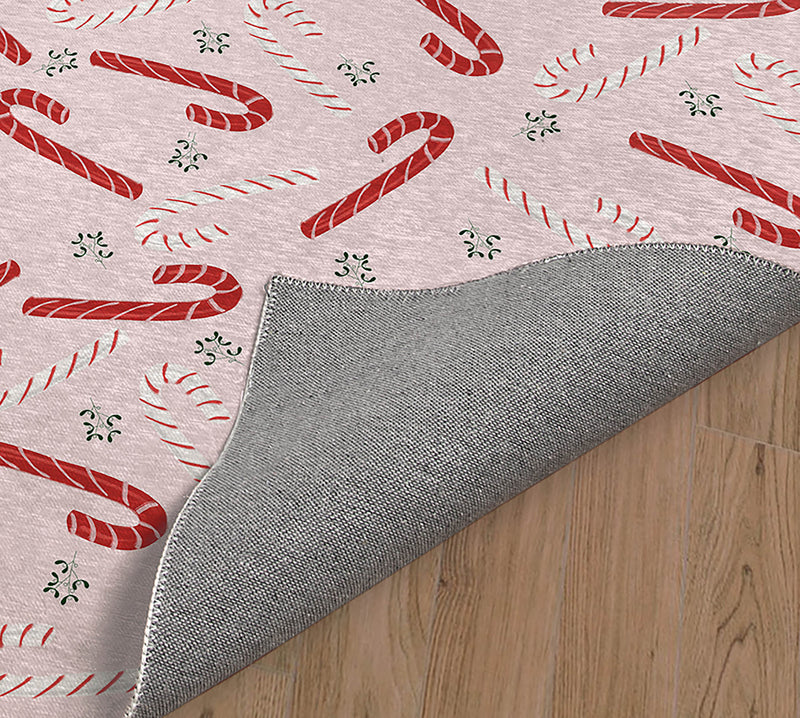 CANDY CANE KISSES PINK Area Rug By Kavka Designs