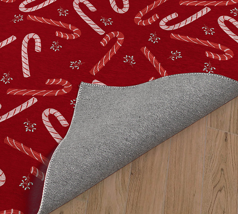 CANDY CANE KISSES RED Area Rug By Kavka Designs