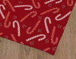 CANDY CANE KISSES RED Area Rug By Kavka Designs