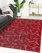 CANDY CANE KISSES RED Area Rug By Kavka Designs