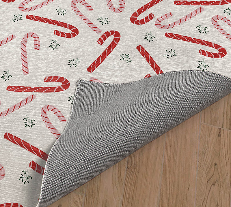 CANDY CANE KISSES WHITE Area Rug By Kavka Designs