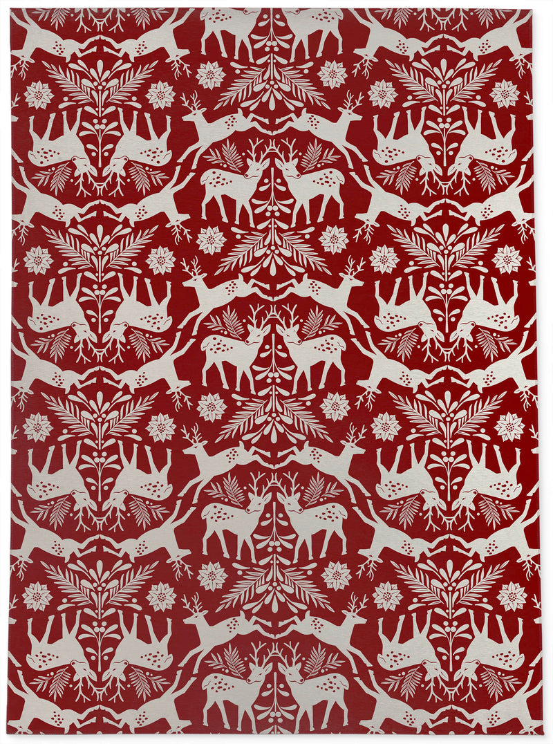 DEER ME CRANBERRY Area Rug By Kavka Designs