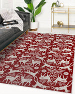 DEER ME CRANBERRY Area Rug By Kavka Designs