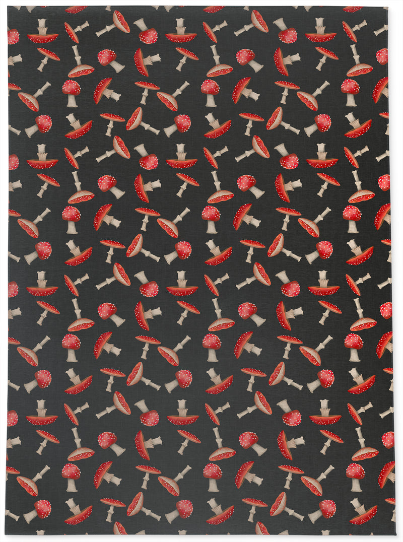 A MUSHROOM PARTY CHARCOAL Area Rug By Kavka Designs