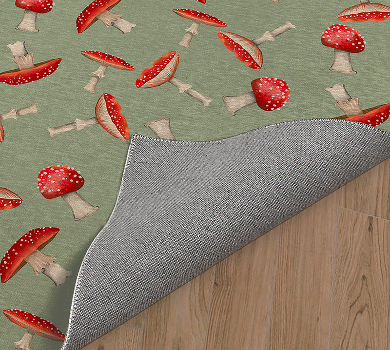 A MUSHROOM PARTY SAGE Area Rug By Kavka Designs