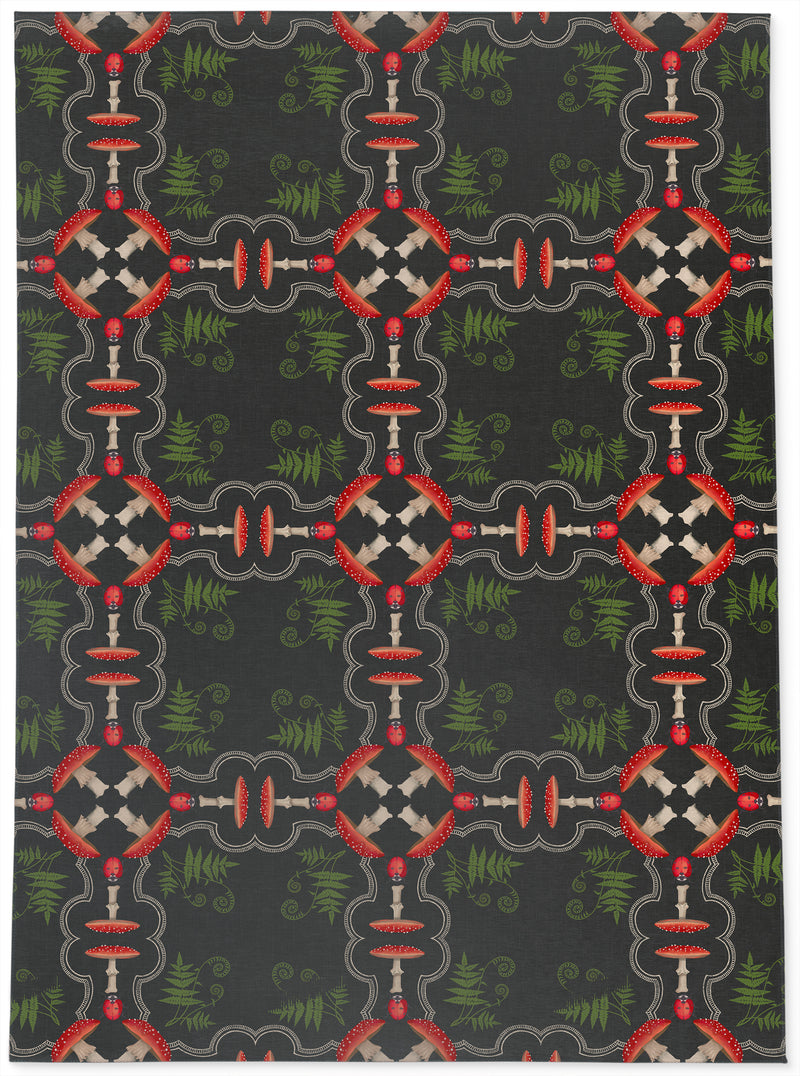 MUSHROOM TILE CHARCOAL SQUARE Area Rug By Kavka Designs