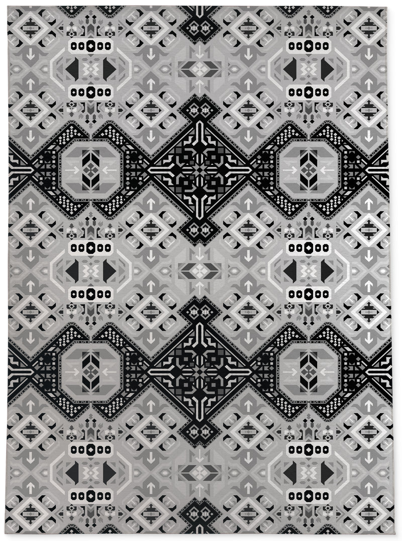 ABADEH CHARCOAL AND WHITE Area Rug By Kavka Designs