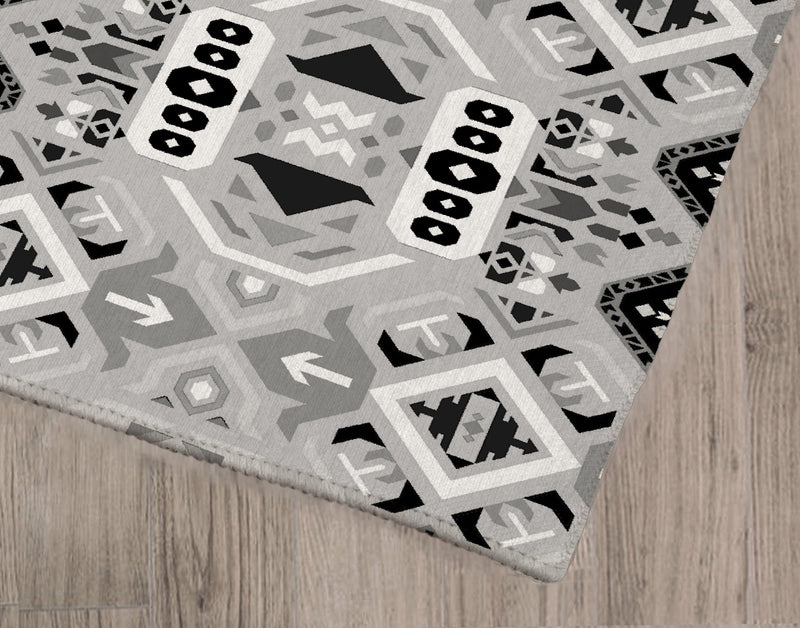 ABADEH CHARCOAL AND WHITE Area Rug By Kavka Designs