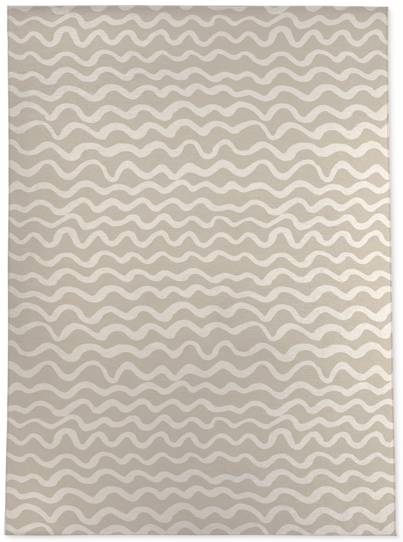 WAVES ABSTRACT BEIGE Area Rug By Kavka Designs