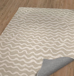 WAVES ABSTRACT BEIGE Area Rug By Kavka Designs