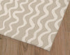 WAVES ABSTRACT BEIGE Area Rug By Kavka Designs