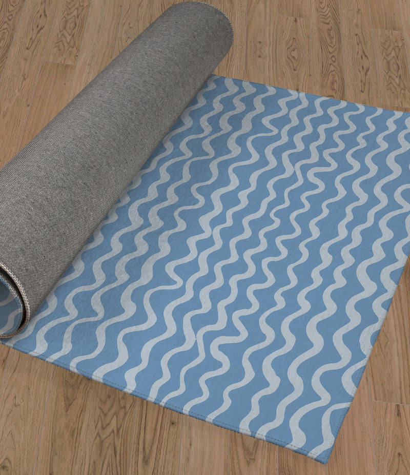 WAVES ABSTRACT BLUE Area Rug By Kavka Designs