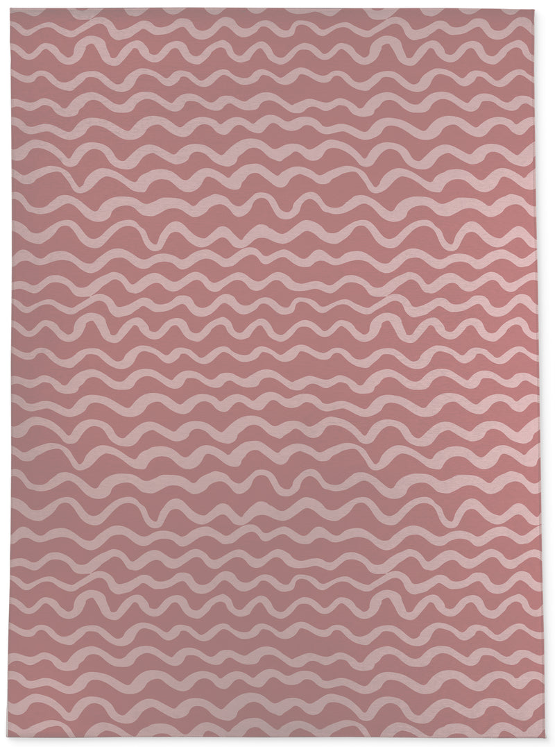 WAVES ABSTRACT DUSTY ROSE Area Rug By Kavka Designs