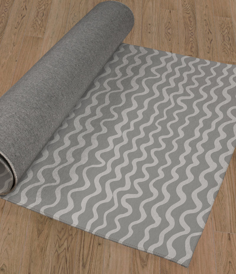 WAVES ABSTRACT GREY Area Rug By Kavka Designs