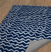 WAVES ABSTRACT NAVY Area Rug By Kavka Designs