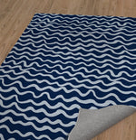 WAVES ABSTRACT NAVY Area Rug By Kavka Designs