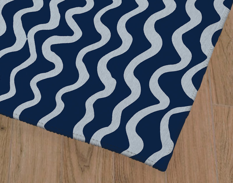 WAVES ABSTRACT NAVY Area Rug By Kavka Designs